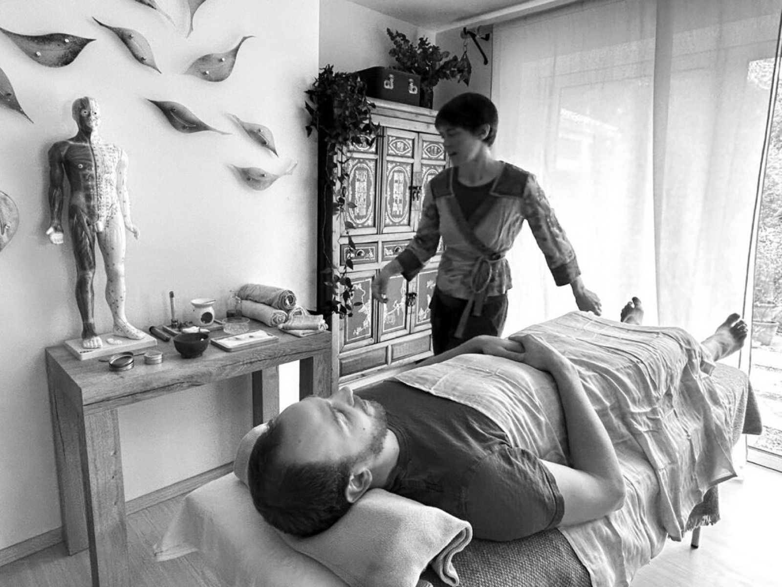 Charlotte Hazeldine in the treatment room